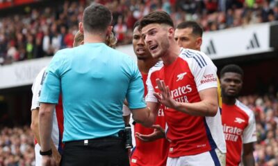 Declan Rice's Three-Word message to Referee says it all amid Arsenal outrage