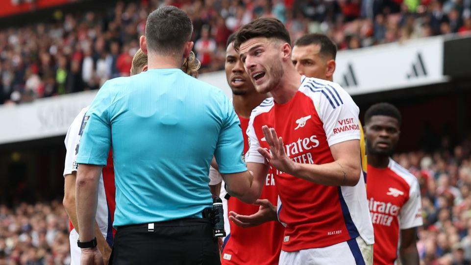 Declan Rice's Three-Word message to Referee says it all amid Arsenal outrage